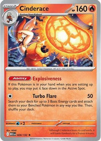 Cinderace 028  - Holofoil ME01 Mega Evolution - Rare