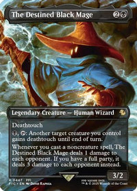 The Destined Black Mage (Borderless) -  Foil (FIC-447) - Commander: FINAL FANTASY