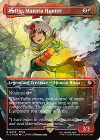 Yuffie, Materia Hunter (Borderless) (Chocobo Track Foil) -  Foil (FIC-470) - Commander: FINAL FANTASY