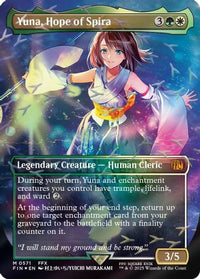 Yuna, Hope of Spira (Borderless) (Chocobo Track Foil) -  Foil (FIN-571) - FINAL FANTASY