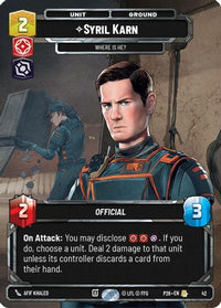 Syril Karn - Where Is He? (42) (42) - Sector and Regional Promos Season 1 Foil