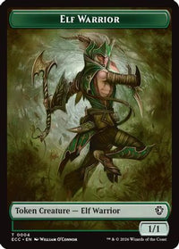 Elf Warrior (0004) // Plant (0005) Double-Sided Token -  Foil (ECC-4 // 5) - Commander: Lorwyn Eclipsed