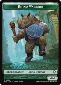 Rhino Warrior // Elemental (0010) Double-Sided Token -  Foil (ECC-6 // 10) - Commander: Lorwyn Eclipsed