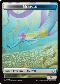 Merfolk // Worm Double-Sided Token -  (ECL-8 // 9) - Lorwyn Eclipsed