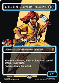 April O'Neil, Live on the Scene (Borderless) (Surge Foil) -  Foil (TMC-084) - Commander: Teenage Mutant Ninja Turtles