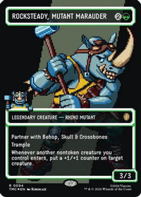 Rocksteady, Mutant Marauder (Borderless) (Surge Foil) -  Foil (TMC-094) - Commander: Teenage Mutant Ninja Turtles