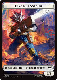 Dinosaur Soldier // Copy Double-Sided Token -  Foil (TMT-2 // 1) - Teenage Mutant Ninja Turtles