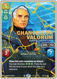 Chancellor Valorum - Civil Servant (Serialized) (Gold) (1142) - Secrets of Power Foil