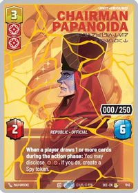 Chairman Papanoida - Undaunted Diplomat (Serialized) (Gold) (1145) - Secrets of Power Foil