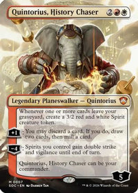 Quintorius, History Chaser (Borderless) -  (SOC-007) - Commander: Secrets of Strixhaven
