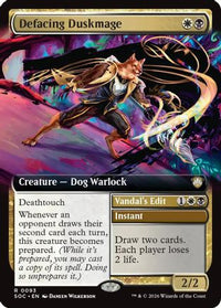 Defacing Duskmage (Extended Art) -  (SOC-093) - Commander: Secrets of Strixhaven