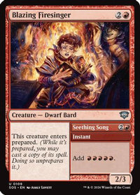 Blazing Firesinger -  Foil (SOS-109) - Secrets of Strixhaven