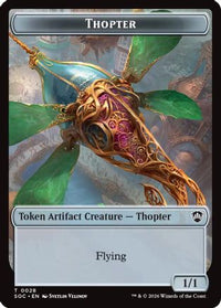 Thopter // Fractal (0004) Double-Sided Token -  (SOC-28 // 4) - Commander: Secrets of Strixhaven