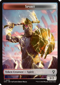 Spirit (0025) // Rogue Double-Sided Token -  Foil (SOC-25 // 10) - Commander: Secrets of Strixhaven