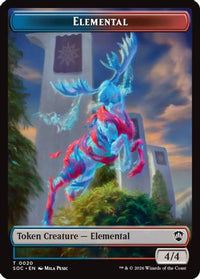 Elemental (0020) // Treasure Double-Sided Token -  (SOC-20 // 12) - Commander: Secrets of Strixhaven