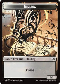 Inkling (0007) // Spirit (0011) Double-Sided Token -  (SOS-7 // 11) - Secrets of Strixhaven