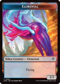Elemental (0002) // Treasure Double-Sided Token -  (SOS-2 // 12) - Secrets of Strixhaven