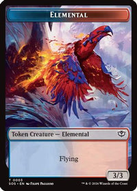 Elemental (0003) // Treasure Double-Sided Token -  Foil (SOS-3 // 12) - Secrets of Strixhaven