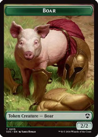 Boar // Frog Lizard Double-Sided Token -  Foil (SOC-15 // 16) - Commander: Secrets of Strixhaven