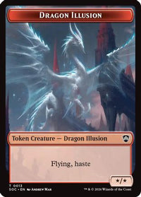 Dragon Illusion // Elemental (0019) Double-Sided Token -  Foil (SOC-13 // 19) - Commander: Secrets of Strixhaven