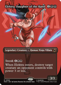 Elektra, Daughter of the Hand (Borderless) (366) -  Foil (MSH-366) - Marvel Super Heroes