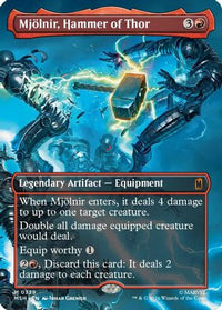 Mjolnir, Hammer of Thor (Borderless) (0339) -  Foil (MSH-339) - Marvel Super Heroes
