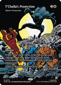 T'Challa's Protection - Teferi's Protection (Borderless) -  Foil (MAR-051) - Marvel Universe Eternal-Legal