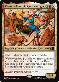 Captain Marvel, Apex Avenger (Surge Foil) -  Foil (MSC-078) - Commander: Marvel Super Heroes
