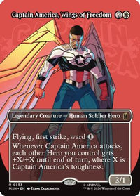 Captain America, Wings of Freedom (Borderless) -  Foil (MSH-353) - Marvel Super Heroes