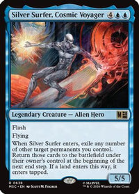 Silver Surfer, Cosmic Voyager -  Foil (MSC-639) - Commander: Marvel Super Heroes