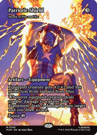 Patriotic Shield - Sword of Fire and Ice (Borderless) -  Foil (MAR-100) - Marvel Universe Eternal-Legal