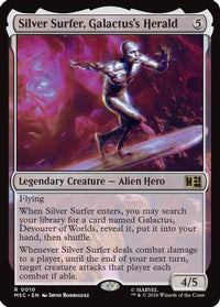 Silver Surfer, Galactus's Herald (Surge Foil) -  Foil (MSC-010) - Commander: Marvel Super Heroes