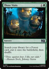 Three Visits (Surge Foil) -  Foil (MSC-181) - Commander: Marvel Super Heroes