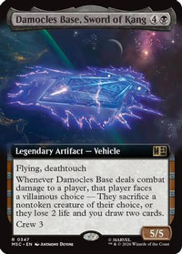 Damocles Base, Sword of Kang (Extended Art) -  Foil (MSC-347) - Commander: Marvel Super Heroes