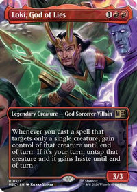 Loki, God of Lies (Borderless) -  Foil (MSC-512) - Commander: Marvel Super Heroes