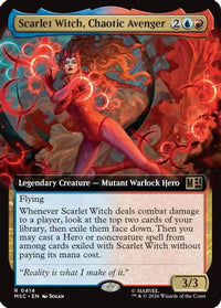 Scarlet Witch, Chaotic Avenger (Extended Art) -  Foil (MSC-414) - Commander: Marvel Super Heroes