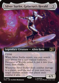 Silver Surfer, Galactus's Herald (Extended Art) -  Foil (MSC-293) - Commander: Marvel Super Heroes