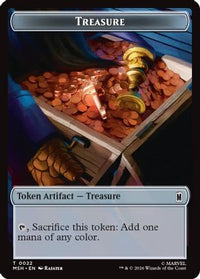 Treasure (022) // Rogue (009) Double-Sided Token -  (MSC-22 // 9) - Commander: Marvel Super Heroes