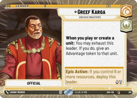 Greef Karga - Gracious Magistrate (Hyperspace) (281) - Ashes of the Empire