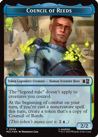 Council of Reeds (024) // Construct (030) Double-Sided Token (Surge Foil) -  Foil (MSC-24 // 30) - Commander: Marvel Super Heroes