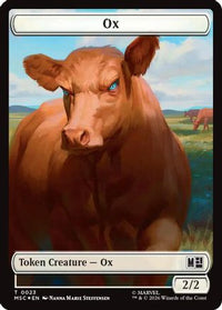 Ox (023) // Construct (030) Double-Sided Token (Surge Foil) -  Foil (MSC-23 // 30) - Commander: Marvel Super Heroes
