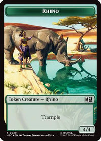 Rhino (029) // Elephant (028) Double-Sided Token (Surge Foil) -  Foil (MSC-29 // 28) - Commander: Marvel Super Heroes