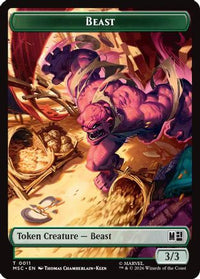 Beast // Vibranium Double-Sided Token -  Foil (MSC-11 // 15) - Commander: Marvel Super Heroes