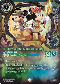 Mickey Mouse & Minnie Mouse - Adventuring Duo (Enchanted) (238/204) Holofoil - Attack of the Vine