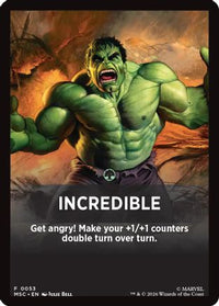 Incredible Theme Card -  (MSC-053) - Commander: Marvel Super Heroes