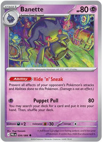 Banette 034  - Reverse Holofoil ME05 Pitch Black - Uncommon