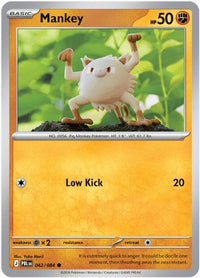 Mankey 042  - Reverse Holofoil ME05 Pitch Black - Common