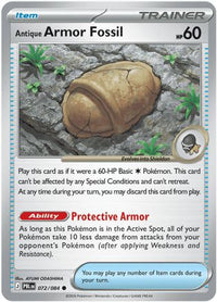 Antique Armor Fossil 072  - Reverse Holofoil ME05 Pitch Black - Common