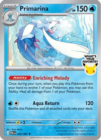 Primarina (What's Your Favorite Stamp) (020/084) [Miscellaneous Cards & Products] Holofoil - Rare