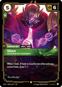 Shen - Scourge of Shadows (Alternate Art) (042a/166) - Vendetta Foil